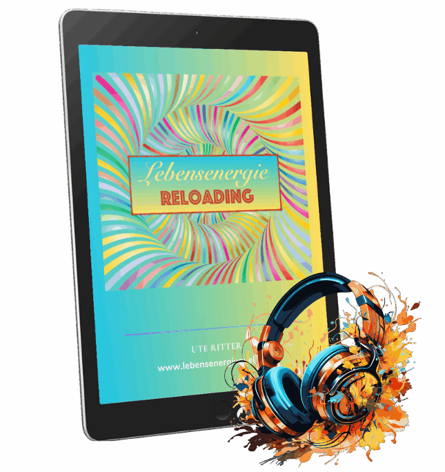 Lebensenergie Reloading - Titelbild ipad schräg + Kopfhörer-Photoroom Lebensenergie Reloading